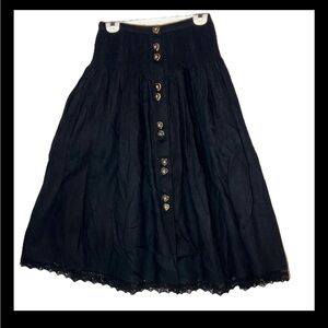 Vintage Boho SCHWAIGER HANDICRAFT SALZBURG Dress Skirt Med US 8 100% Linen